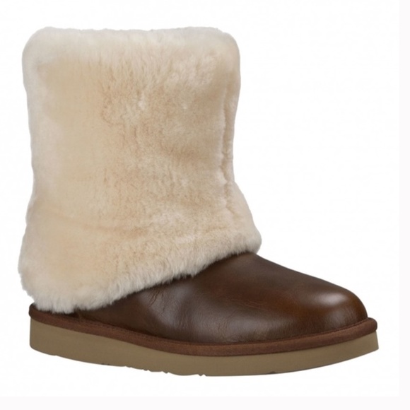 UGG Australia Maylan Chesnut Brown Sheepskin Leather Boots Womens size 5 - Picture 8 of 8